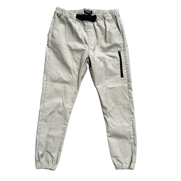 WXYZ Tan Elastic Waist Zippered Pockets Performance Joggers Mens L - Picture 1 of 8